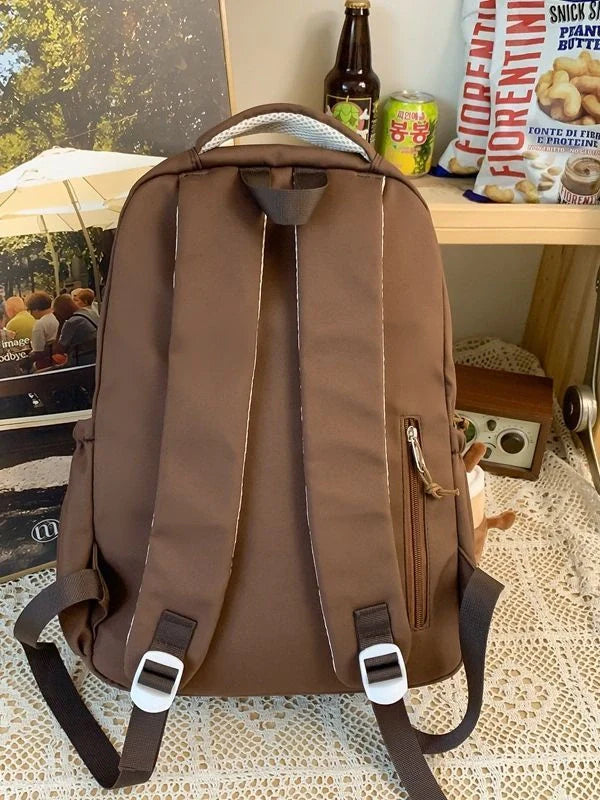 Stylish preppy backpack for women with large capacity and multiple pockets