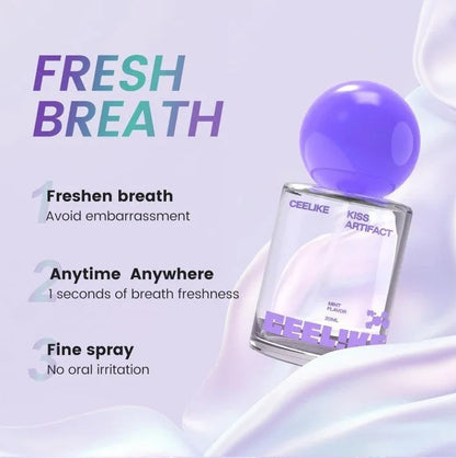 Probiotics long-lasting cleaning oral care spray bottle, 20ml capacity, with spray nozzle.