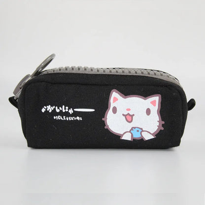 Leather pencil case, 22cm x 9.5cm x 7cm, zip closure, animal and fruit patterns, 18 colours