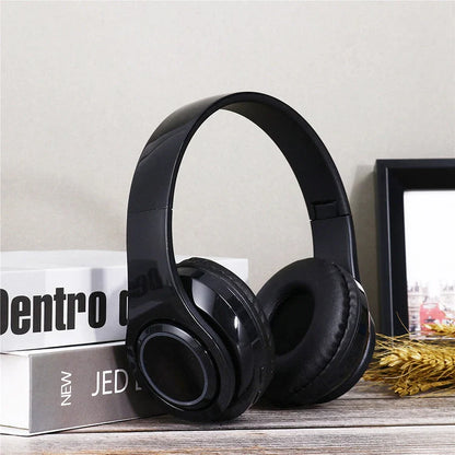 Portable wireless headphones with strong bass and noise cancelling feature in multiple colors