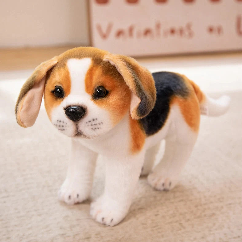 Simulation Husky plush toy in sitting posture measuring 25cm height