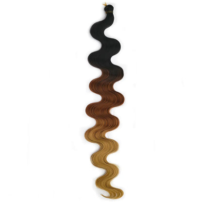 24-inch wine red synthetic wig with big wave texture in crochet braid style
