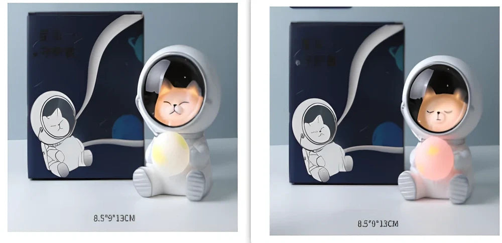 Starry sky animal atmosphere night light with resin construction measuring 9.5x10.5x13cm
