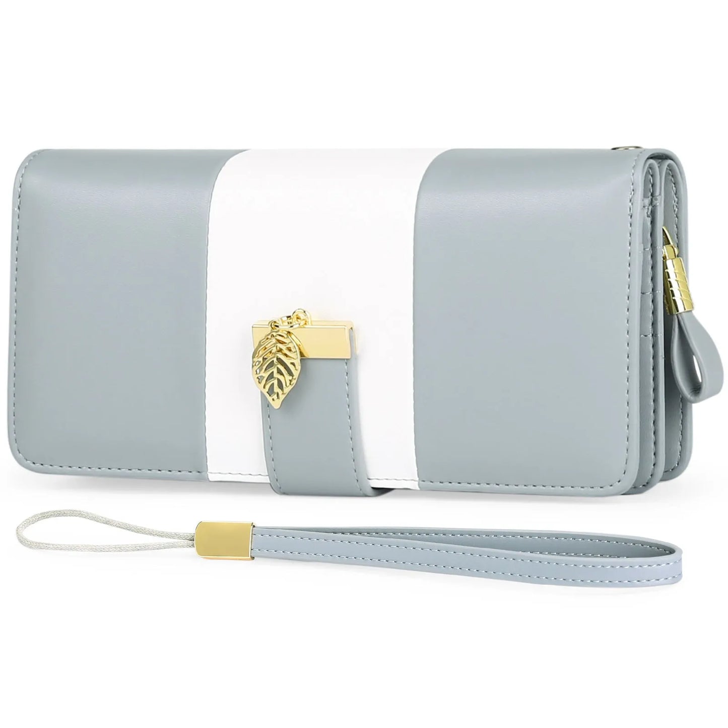 Anti-theft PU leather handbag with lock closure showing 19.5cm compact design