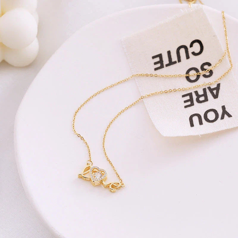 Elegant titanium steel necklace with a unique and fashionable design, perfect for Valentine's Day gift