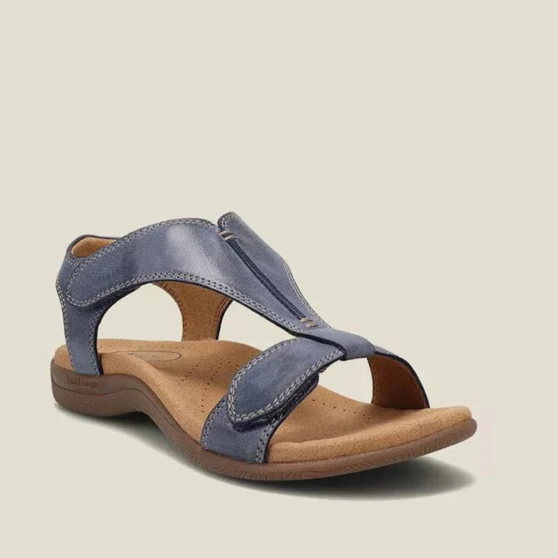 Women's Velcro strap sandals with thick platform wedge soles in various colors