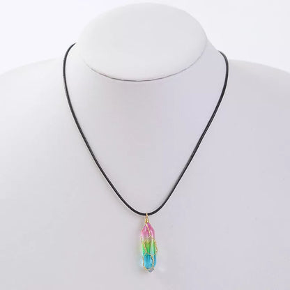 Women's Transparent Geometric Diamond Crystal Necklace showcasing modern design and crystal clarity