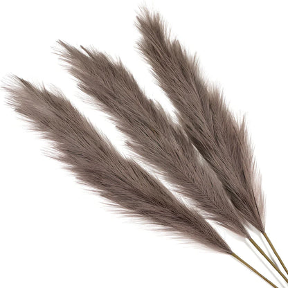 110cm long pampas simulation reed grass with 18 forks in dark grey colour, measuring 76cm hair length