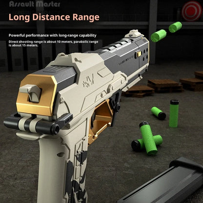 Nylon Attack Master SP50 plastic soft bomb launcher toy with Eva ammunition and detachable magazine