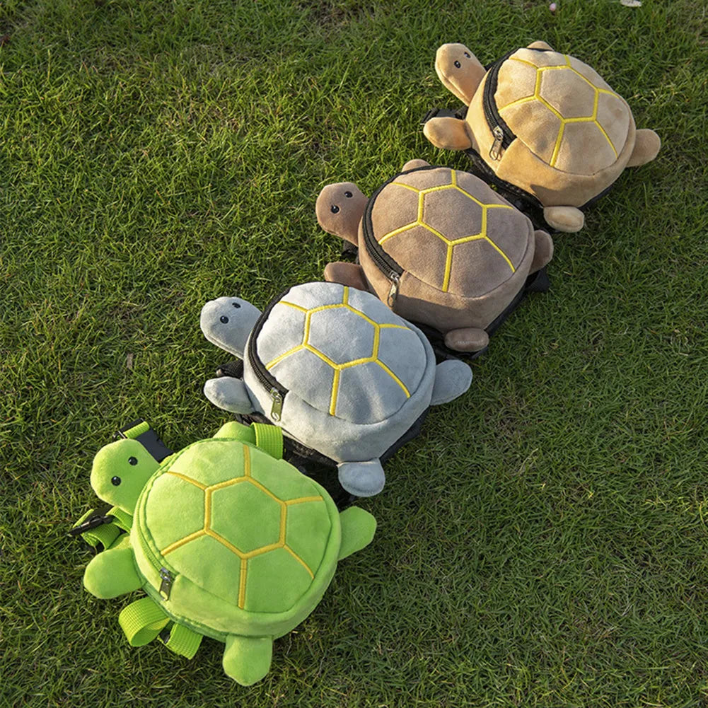 Cartoon turtle shape dog backpack harness with metal zipper and 20 x 18cm storage compartment