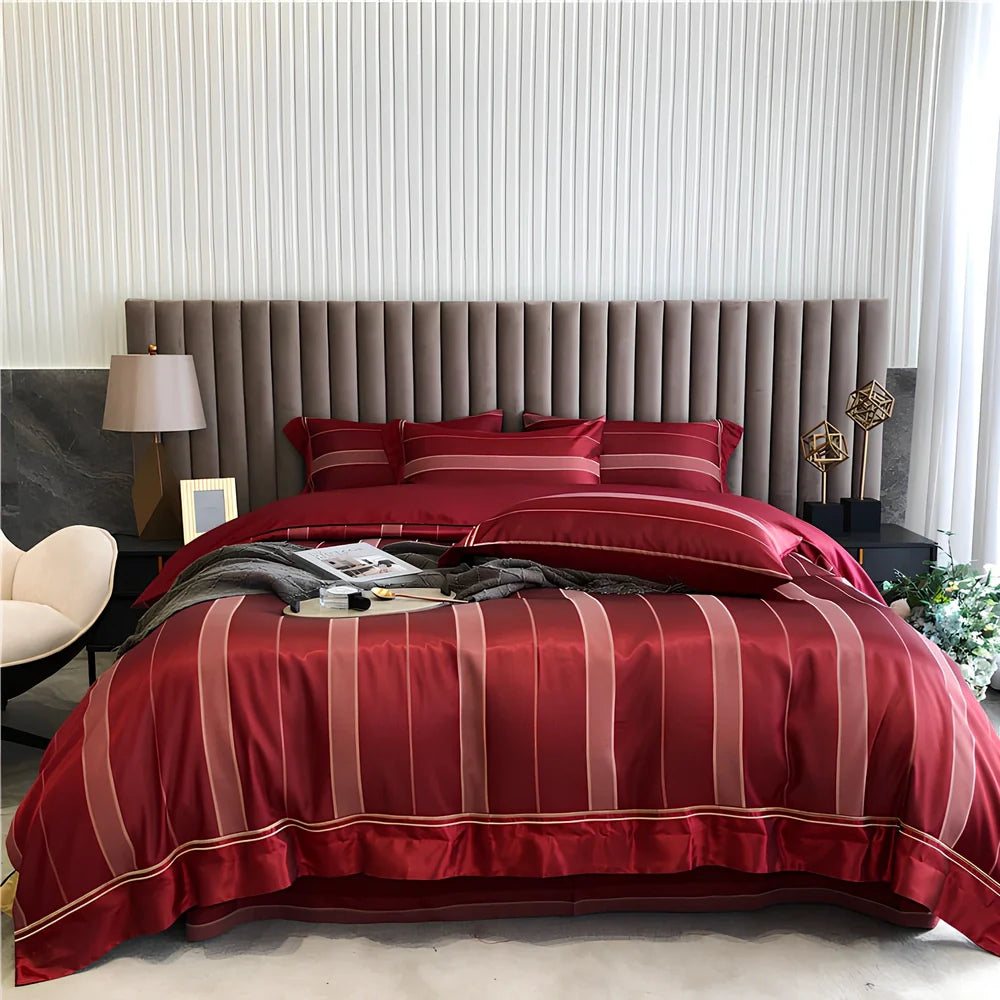 Pure cotton duvet cover set with geometric pattern in reactive dye colours for 1.8m bed