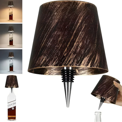 White cylindrical LED wine bottle table lamp with touch dimming and USB charging port