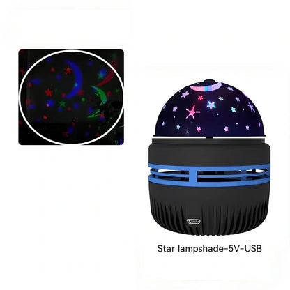 Mini crystal magic ball projection light showing starry sky and aurora water patterns on wall