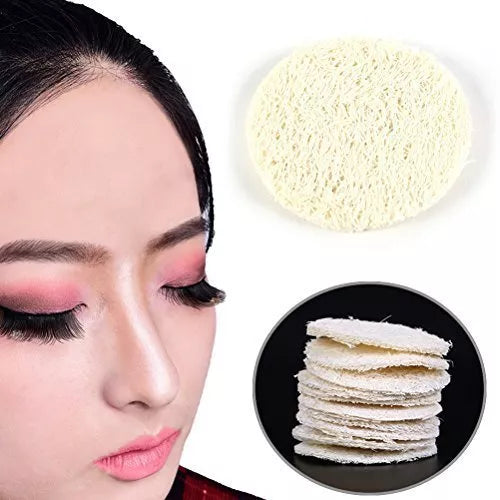 Natural loofah make-up removing tissues for gentle face cleansing