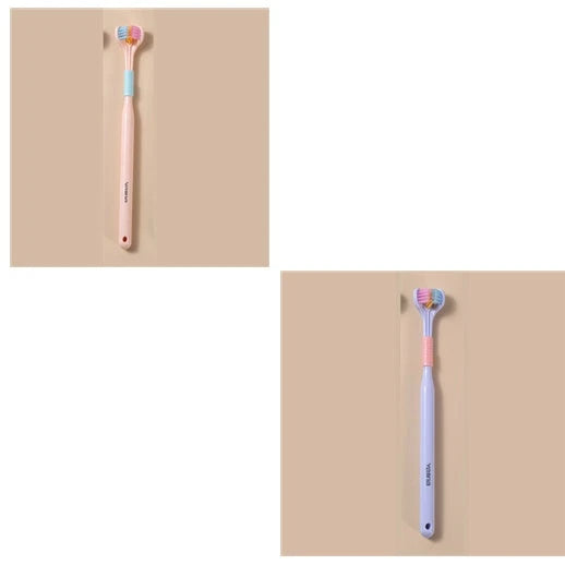 Soft Bristle Tri-Angle Toothbrush with customizable features for deep cleaning and travel convenience