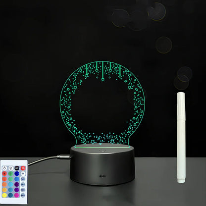 3D acrylic LED message board with touch controls showing illuminated writing on 3.5mm thick surface