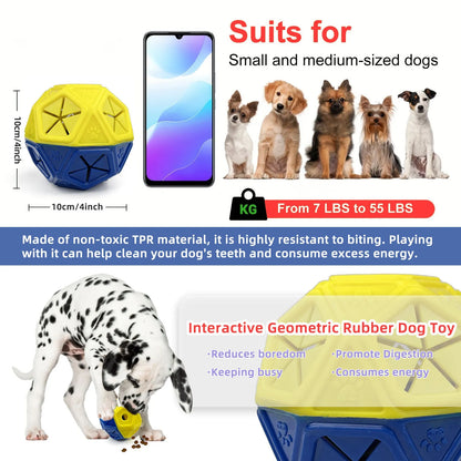 Chew-resistant dog puzzle feeder ball in red colour designed for interactive food dispensing