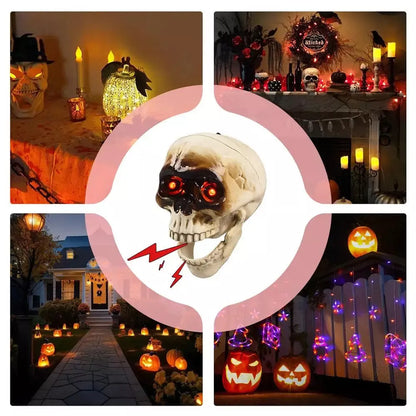 Realistic animated floating skeleton Halloween decoration with scary sound