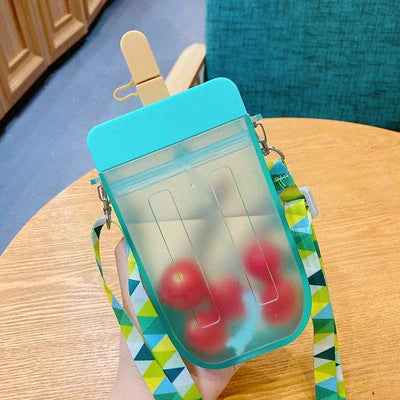 Summer children's water cup with straw, leak-proof design, and cartoon pattern