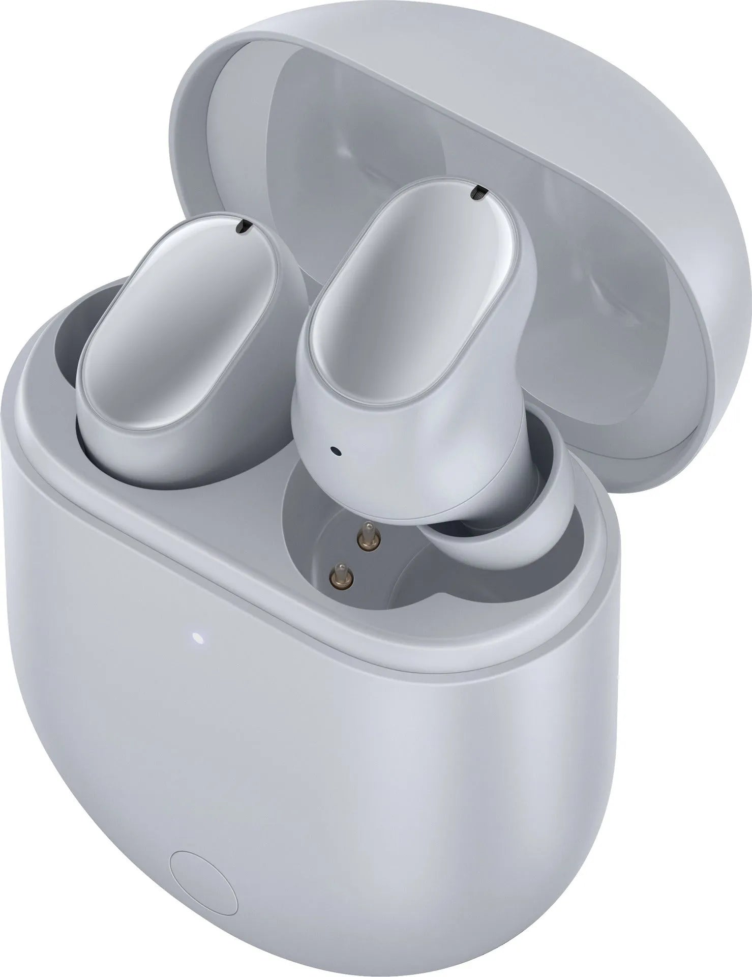 Ice crystal grey wireless Bluetooth headset with in-ear design and single earpiece for hands-free calls