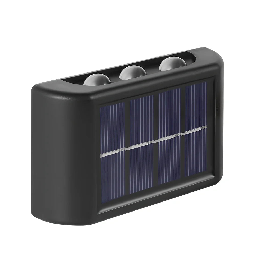 Flower-shaped solar wall lamp with 4 LED bulbs for outdoor garden lighting