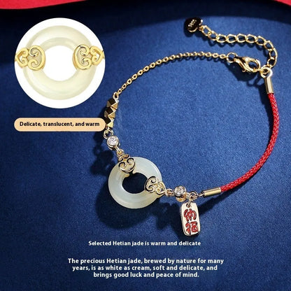 Chinese style Hetian jade and 925 sterling silver jewellery set with bracelet, necklace, and earrings.