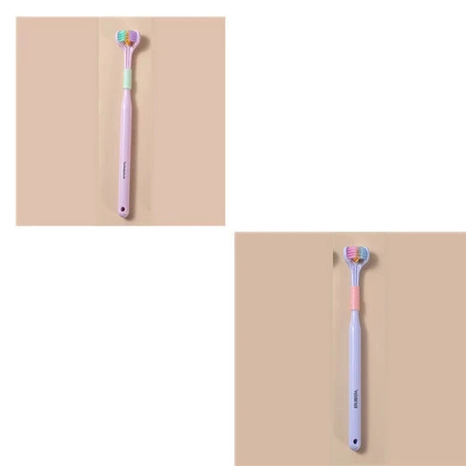 Soft Bristle Tri-Angle Toothbrush with customizable features for deep cleaning and travel convenience