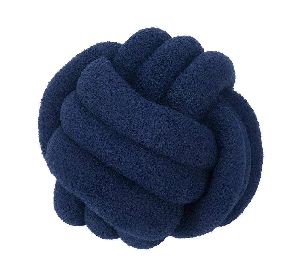 Spherical lamb wool cushion with hand-knotted surface in Nordic design, 27-30cm diameter