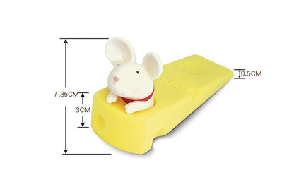 Cartoon animal door stopper in the shape of a cute mouse or squirrel, designed to keep doors open and prevent accidents