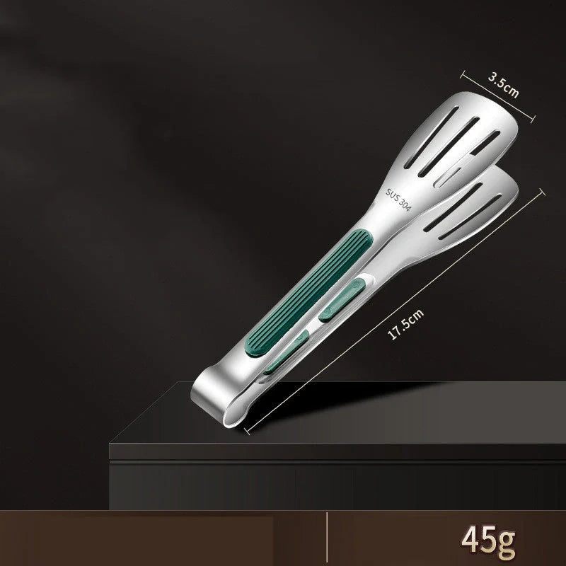 304 stainless steel kitchen tongs with non-slip silicone handle in 7, 9, and 12-inch sizes