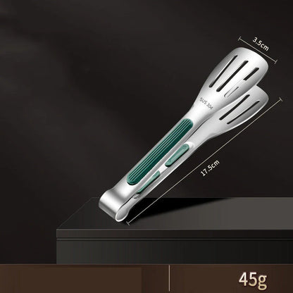 304 stainless steel kitchen tongs with non-slip silicone handle in 7, 9, and 12-inch sizes