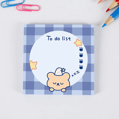 Bear sticky notes 8 x 8cm, 50-sheet cartoon memo pad with eight cover styles