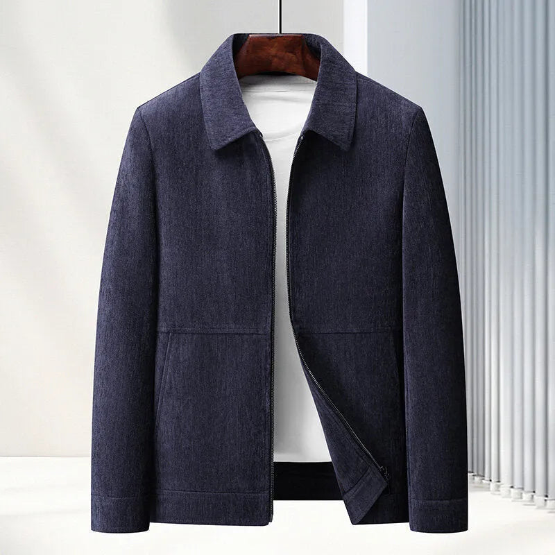 Men's slim-fit casual jacket in polyvinyl alcohol fibre, available in multiple colours and sizes with thickening design