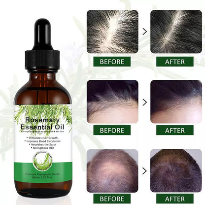 Rosemary Hair Growth Serum bottle with 60ml net content for damaged hair repair