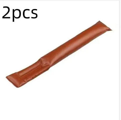 PU leather car seat gap strip in black colour showing adhesive backing and flexible construction