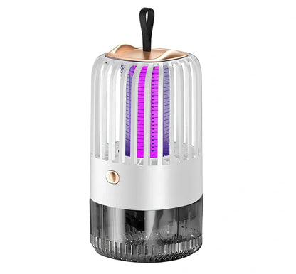 White mosquito killer lamp with protective electric grid and USB power cable