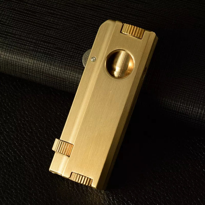 Vintage brass heavy duty trench lighter with kerosene fuel