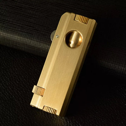 Vintage brass heavy duty trench lighter with kerosene fuel