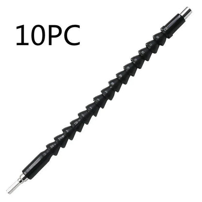 Flexible shaft drill bit in various lengths and colors for accessing tight spaces during DIY home improvement projects