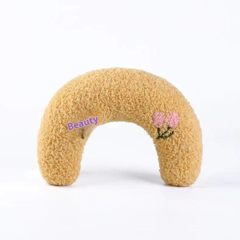 Blue U-shaped cat neck protection pillow with moon design measuring 39×50cm