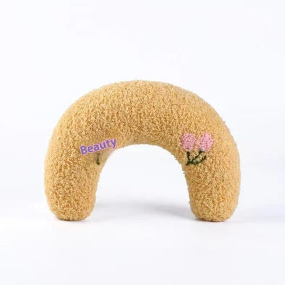 Blue U-shaped cat neck protection pillow with moon design measuring 39×50cm