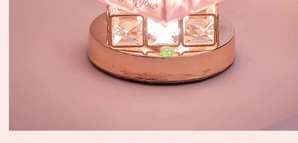 Rubik's Cube crystal lamp showing 8cm cube design with colour changing LED illumination