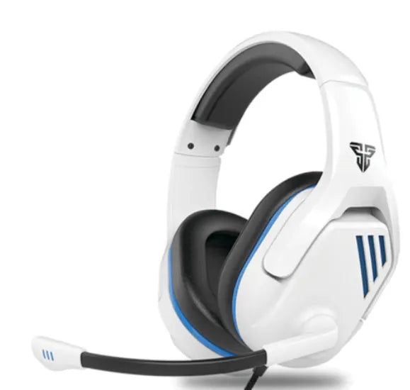 MH86 black and white esports gaming headset with detachable microphone and over-ear design