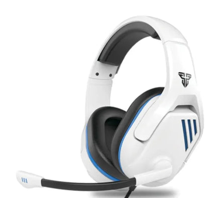 MH86 black and white esports gaming headset with detachable microphone and over-ear design