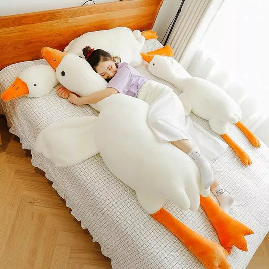 Big White Geese Plush Toy in multiple sizes for comfort and decoration