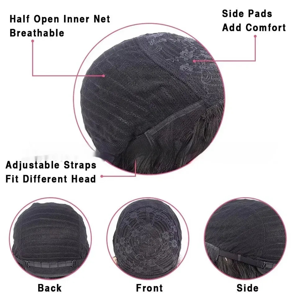 Women's natural colour human hair full-mechanism wig showing length and density options