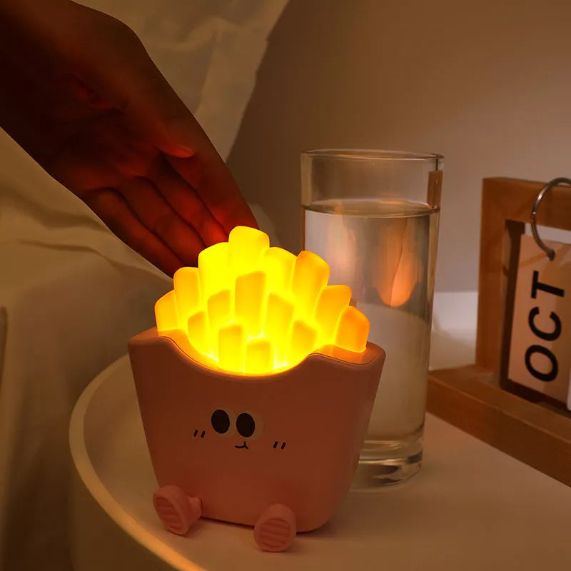 Creative Cute French Fries Night Light with adjustable brightness and timing function