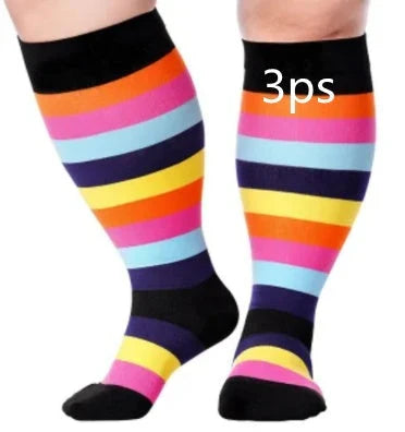 Premium plus-size compression socks with bamboo fibers for superior comfort and support