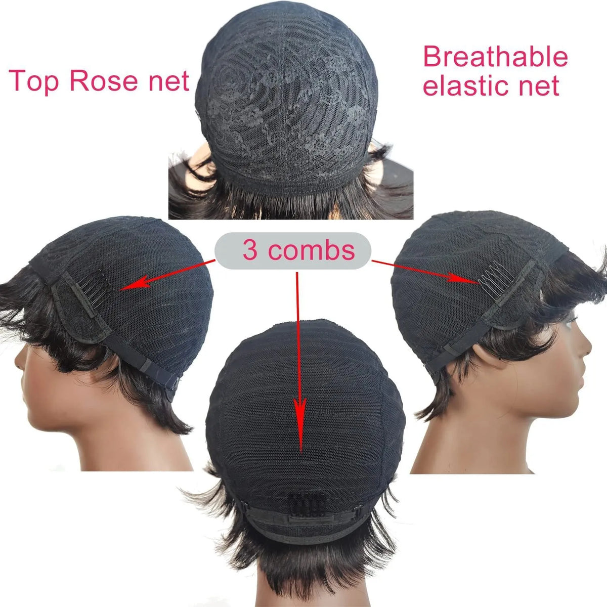 Deep curly black human hair wig with even and oblique bangs, 12 inch full head style
