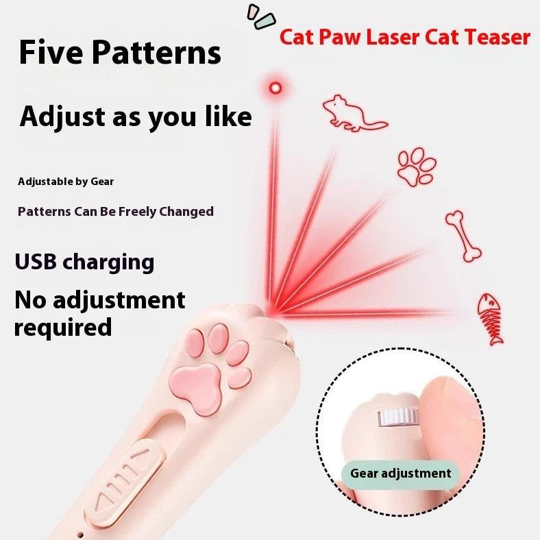 Pink plastic cat charging toy with self-hi feature measuring 18 cm long